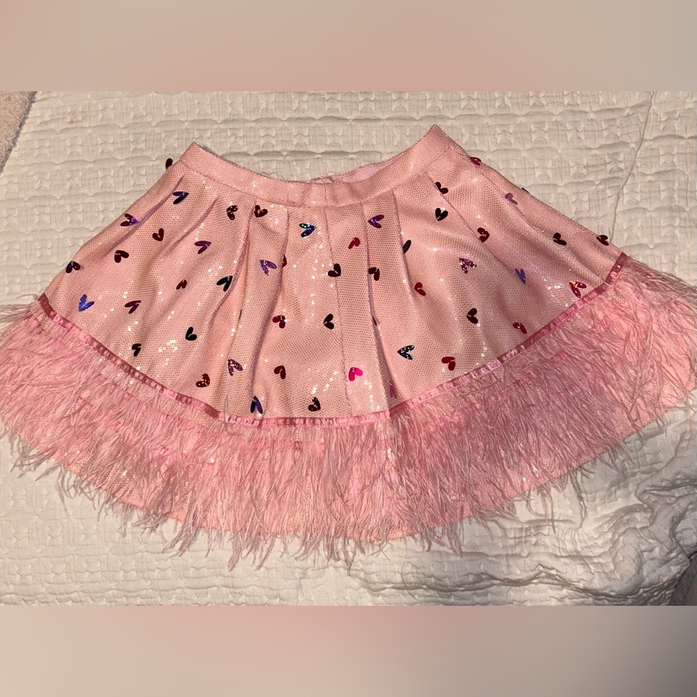 Queen of sparkles heart feather skort